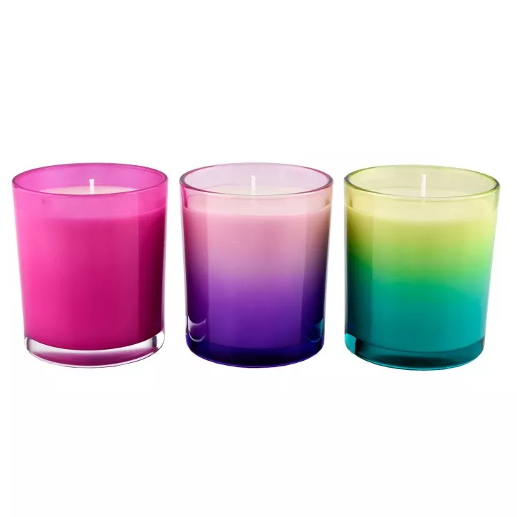 Gradient Color Glass Candle Holder