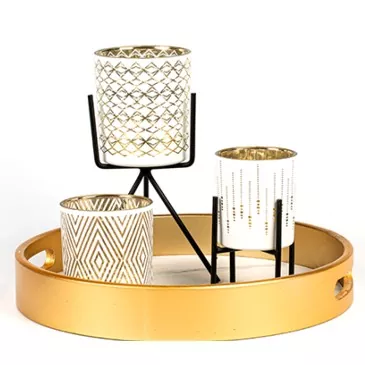 Luksusowy wzór szklany świecznik