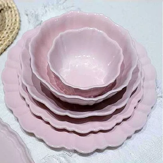 Macaron Pink Ceramic Bowl Set Macaron Pink Ceramic Bowl Set