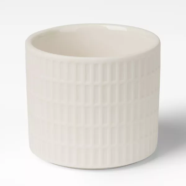 Ceramiczne świeczniki w mlecznobiałą kratkę Ceramiczne świeczniki w mlecznobiałą kratkę