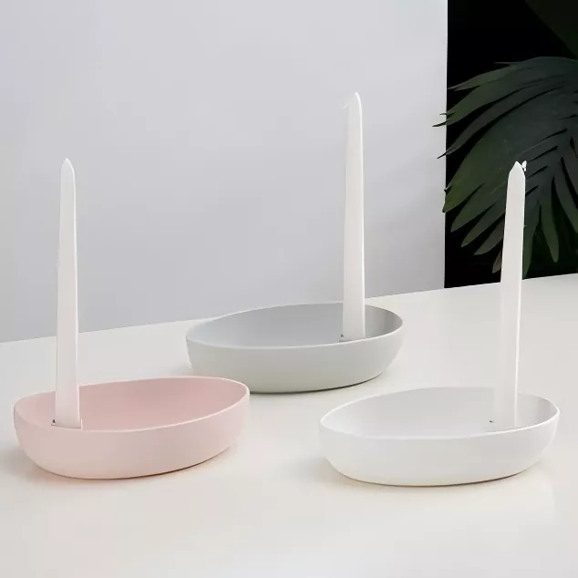Nowoczesny owalny ceramiczny świecznik