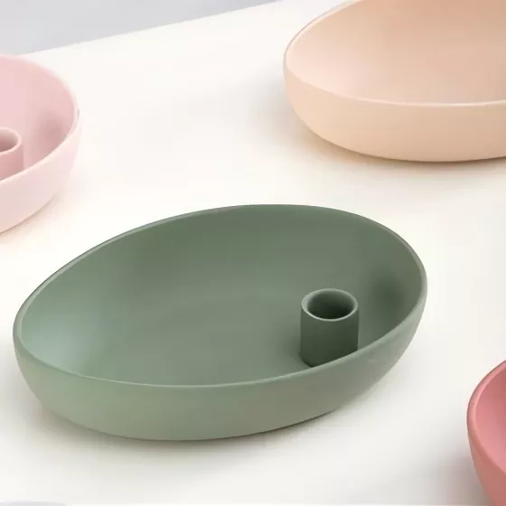 Nowoczesny owalny ceramiczny świecznik