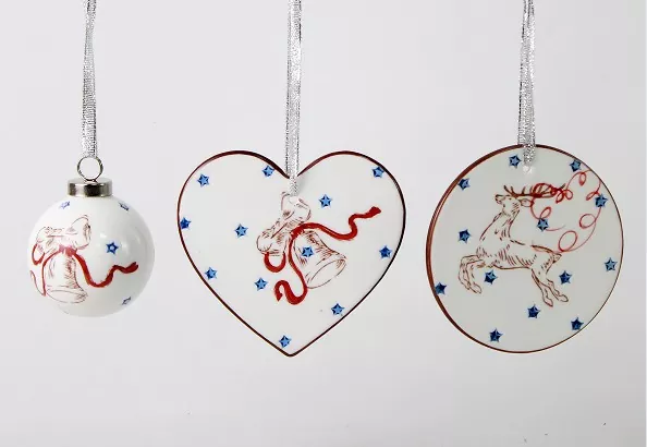 Unikalna, ręcznie wykonana ceramiczna dekoracja choinkowa